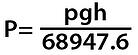Pressure formula, for liquids with densities different than water