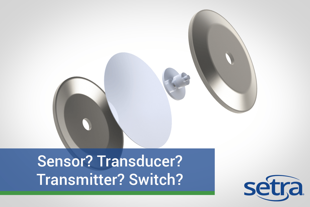 Setra's signature squashed sensor used in room pressure monitoring applications.