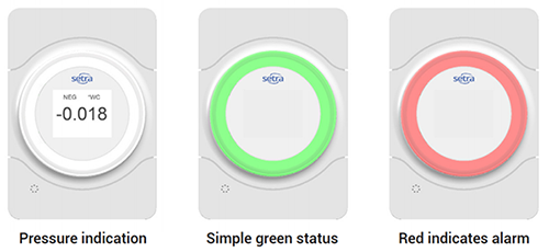 Setra Lite Light Ring Indicates Room Pressure Status