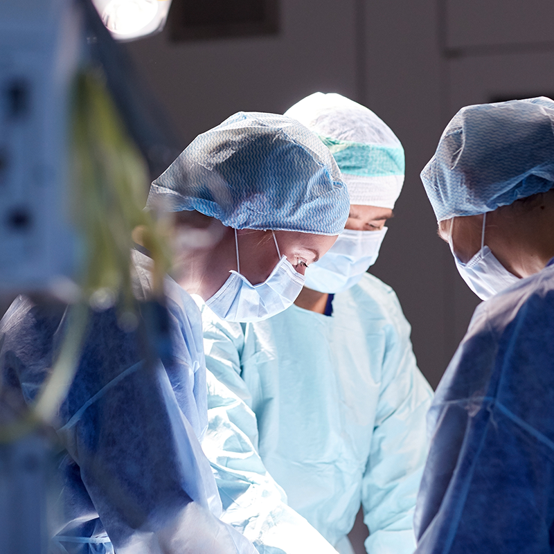 Hospital operating room with air quality, humidity, and temperature being monitored.