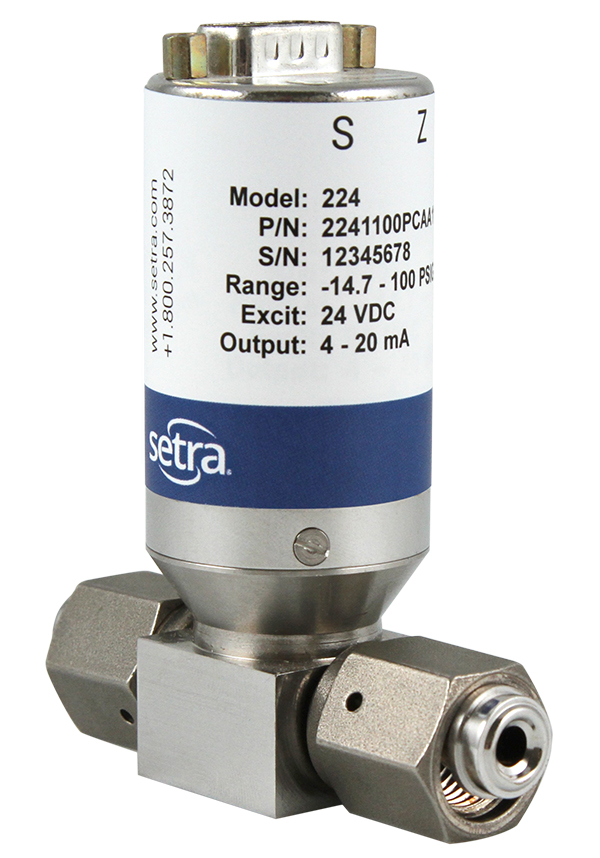 Setra M206 12-28 VDC Gauge Type 1/4 NPT Industrial Pressure Sensor p/n 2061 