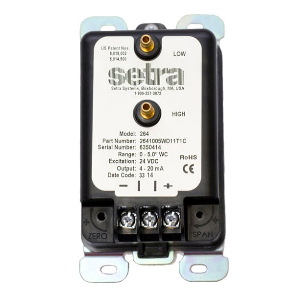 Setra 264 Pressure Transmitter C264 Transducer 24VDC Sensor P/N 2641003WD11T1C 
